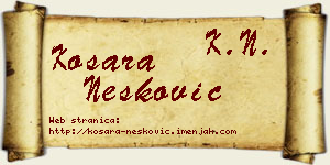 Kosara Nešković vizit kartica